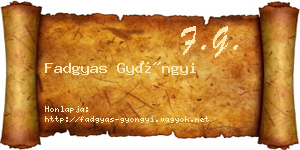 Fadgyas Gyöngyi névjegykártya